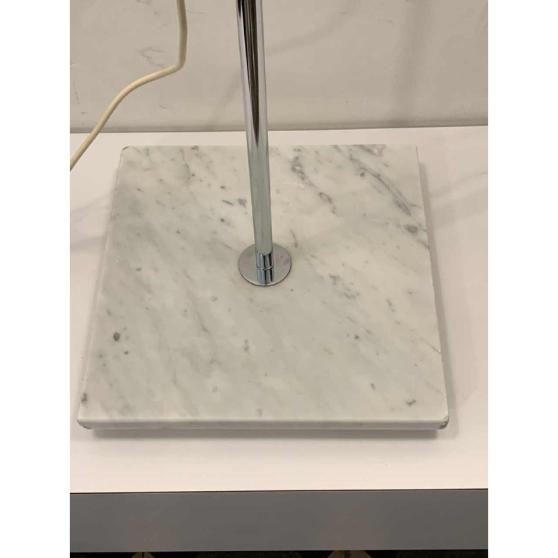 GEPO, Vintage Chrome / Marble Floor Lamp 'DOUBLE ARC' adjustable, 1960s