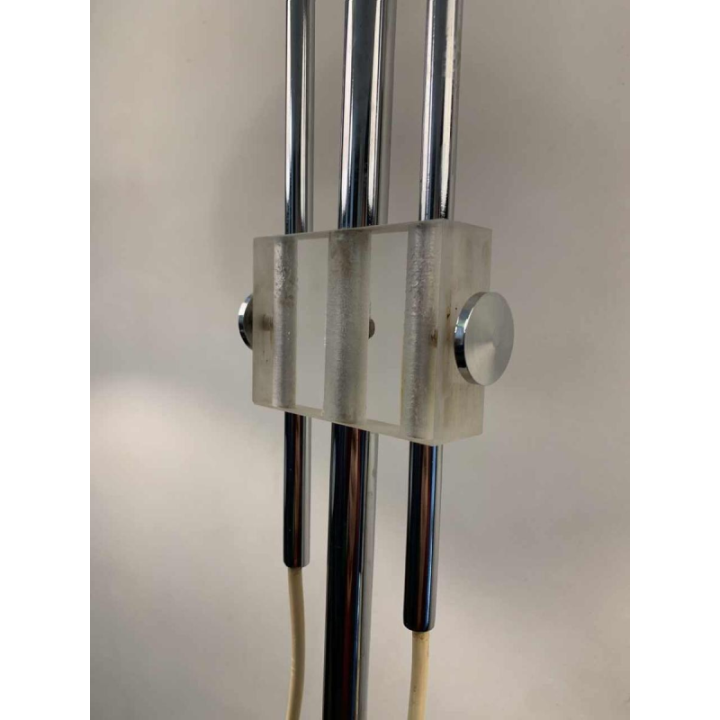 GEPO, Lampadaire Chrome / Marbre Vintage ' DOUBLE ARC ' adjustable, 1960s