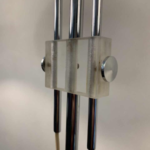 GEPO, Vintage Chrome / Marble Floor Lamp 'DOUBLE ARC' adjustable, 1960s