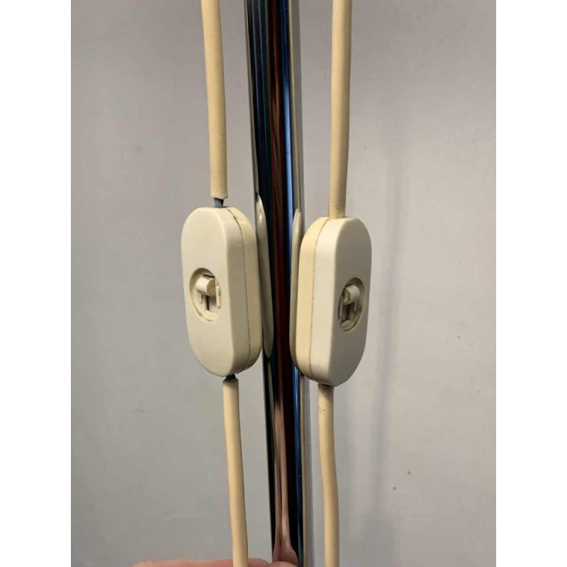 GEPO, Lampadaire Chrome / Marbre Vintage ' DOUBLE ARC ' adjustable, 1960s