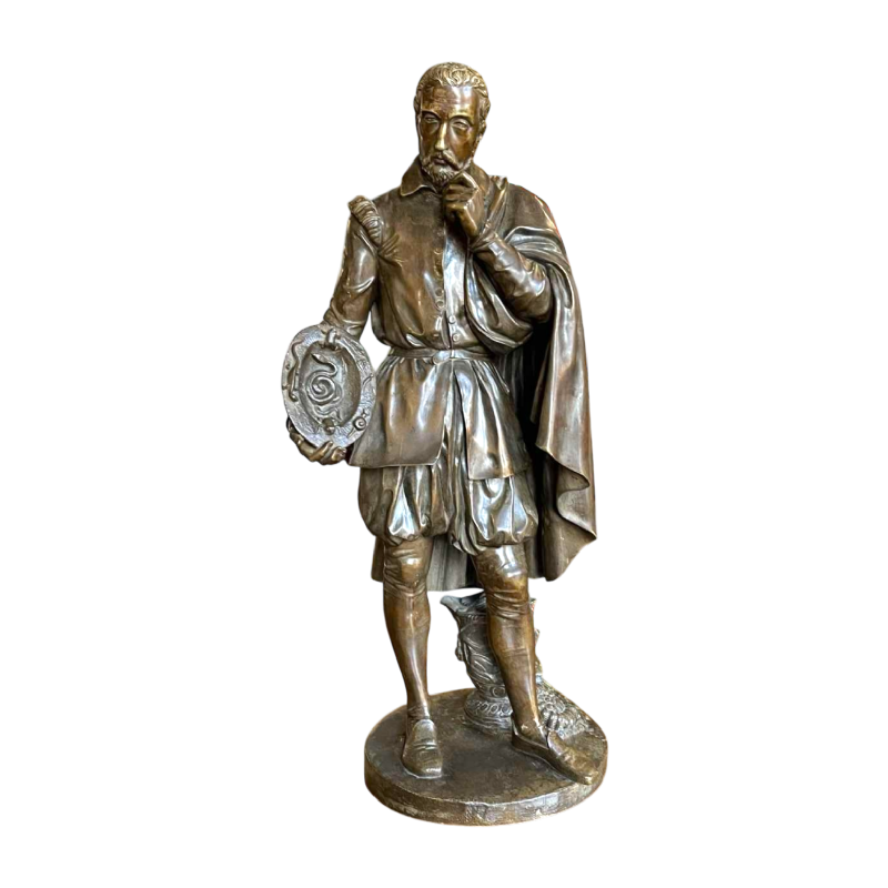 Jean-Jacques Feuchère 'De keramist Bernard Palissy' by Vittoz Bronzier, bronzen sculptuur, 1844