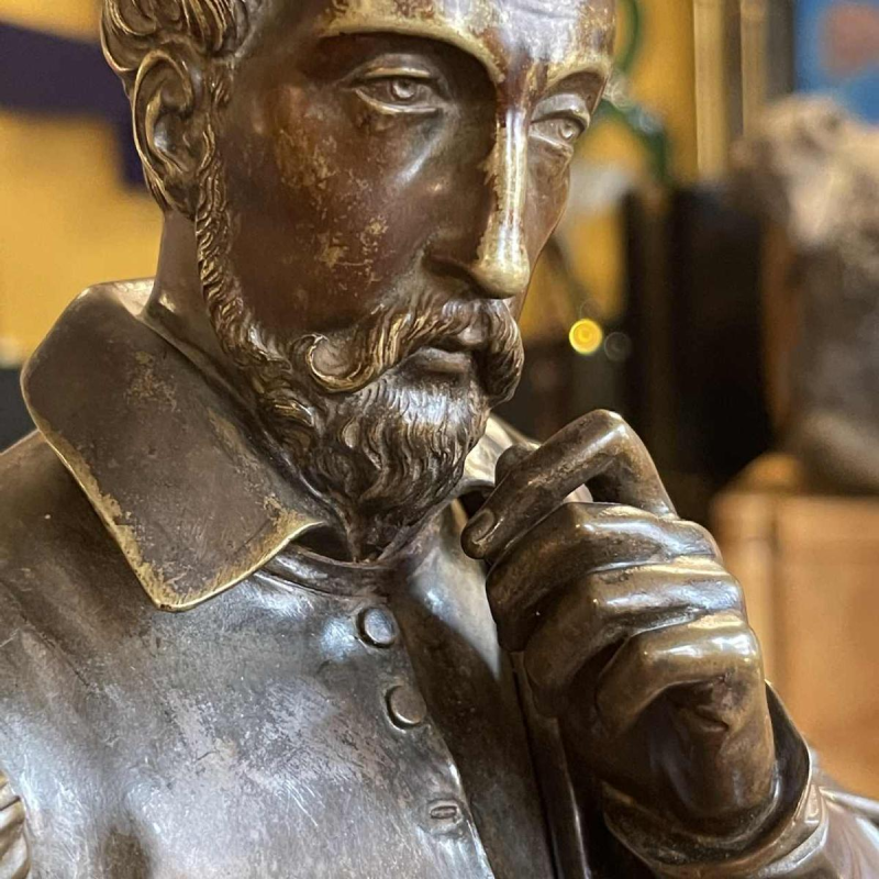 Jean-Jacques Feuchère 'Le céramiste Bernard Palissy' par Vittoz Bronzier en 1844, sculpture en bronze