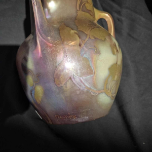 Montières, vase “courge“ Art Nouveau en céramique / grès irisé, ca 1900
