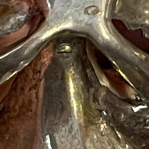 Solid silver enamelled Orchid or Iris flower brooch, mid 20th century