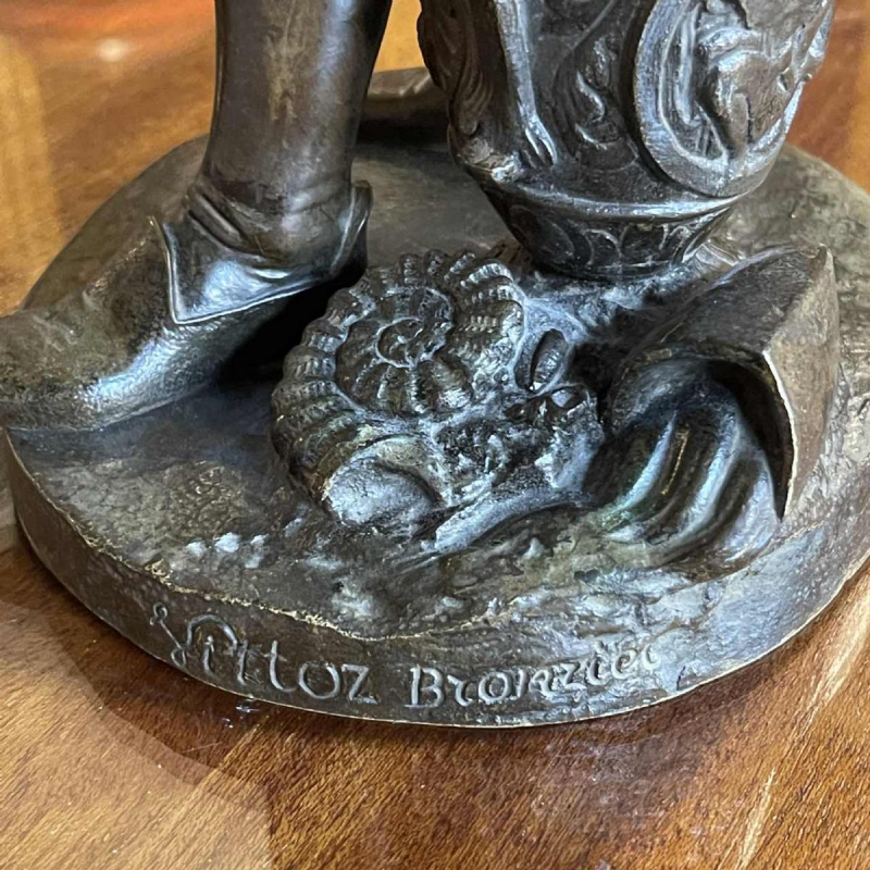 Jean-Jacques Feuchère 'Bernard Palissy ceramist' by Vittoz Bronzier, bronze sculpture, 1844