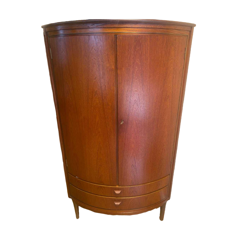 Scandinavian teak corner cabinet by Agnes Christoffersen