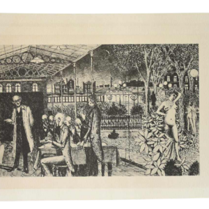 Paul Delvaux “Les Astronomes“ 1963, gravure double face signée dans la planche