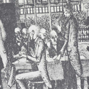 Paul Delvaux “Les Astronomes“ 1963, gravure double face signée dans la planche