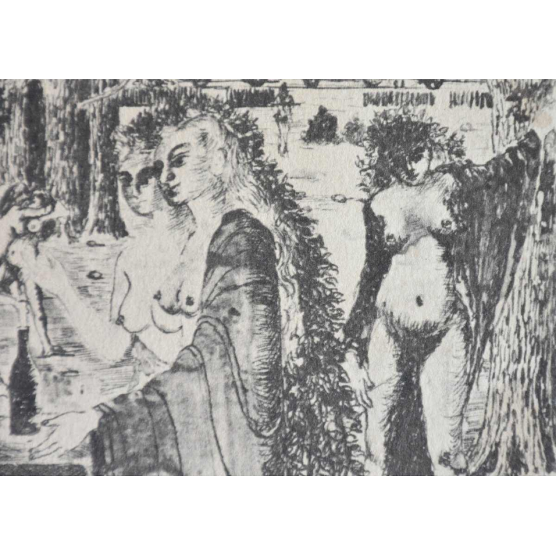 Paul Delvaux “Les Astronomes“ 1963, double-sided etching signed in the plate