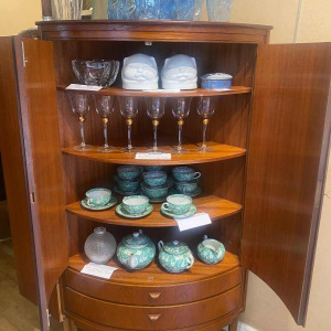 Scandinavian teak corner cabinet by Agnes Christoffersen