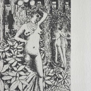 Paul Delvaux “Les Astronomes“ 1963, dubbelzijdige ets gesigneerd in de plaat