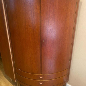 Scandinavian teak corner cabinet by Agnes Christoffersen