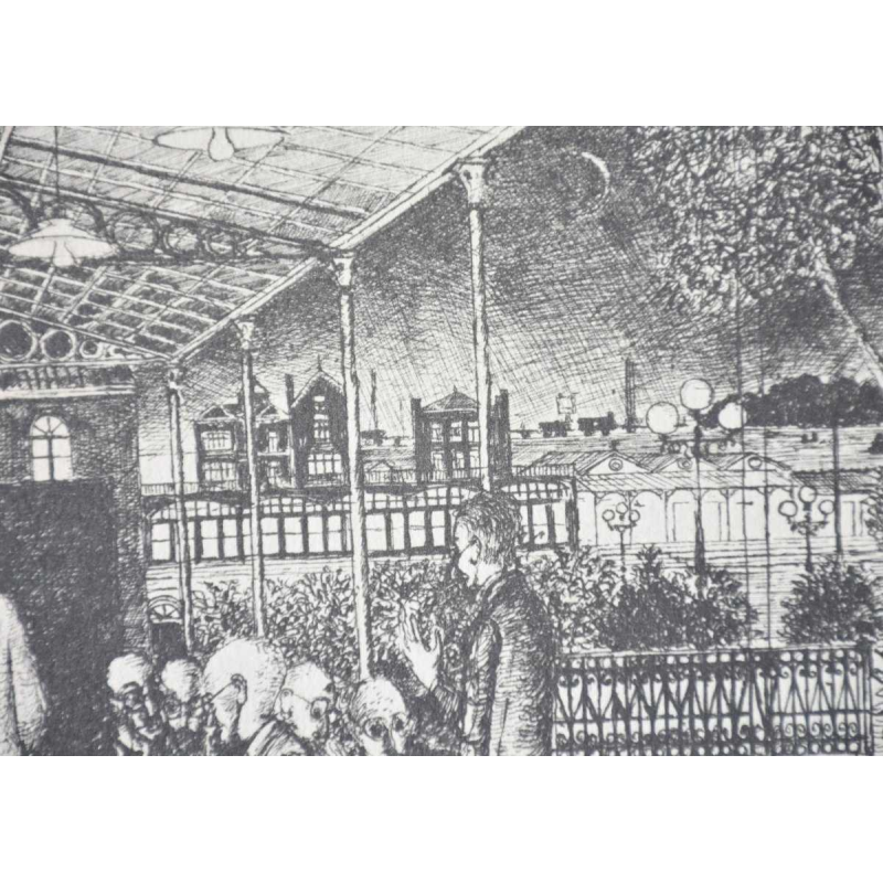 Paul Delvaux “Les Astronomes“ 1963, gravure double face signée dans la planche