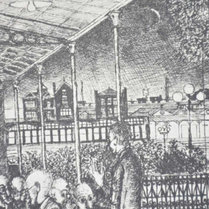 Paul Delvaux “Les Astronomes“ 1963, double-sided etching signed in the plate