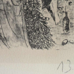 Paul Delvaux “Les Astronomes“ 1963, gravure double face signée dans la planche