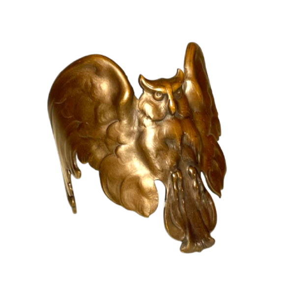 Art Nouveau armband “Uil met uitgespreide vleugels”, brons met koperpatina, eind 19e eeuw