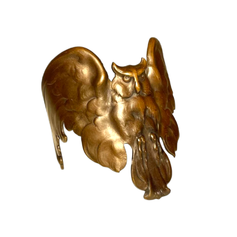 Art Nouveau “Owl with outstretched wings” bracelet, bronze with copper patina, late 19th century