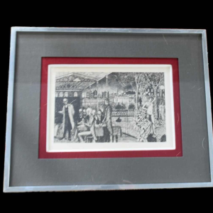 Paul Delvaux “Les Astronomes“ 1963, double-sided etching signed in the plate