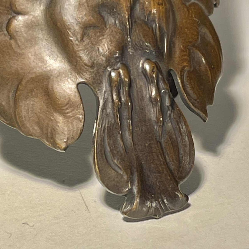 Art Nouveau armband “Uil met uitgespreide vleugels”, brons met koperpatina, eind 19e eeuw