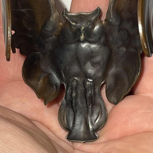 Art Nouveau “Owl with outstretched wings” bracelet, bronze with copper patina, late 19th century