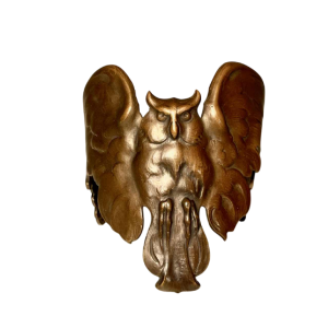 Art Nouveau armband “Uil met uitgespreide vleugels”, brons met koperpatina, eind 19e eeuw