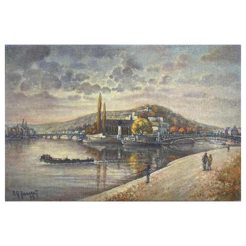 Olivier-Henri BOSERET (1924-2005) « Namur - le confluent et la Citadelle »