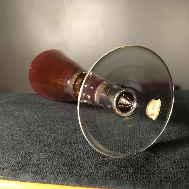 VAL SAINT LAMBERT, Paire de Verres de mariage rouges, 19ème siècle