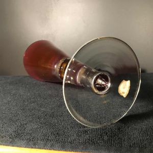 VAL SAINT LAMBERT, Paire de Verres de mariage rouges, 19ème siècle