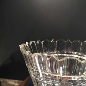 Vonèche or Zoude, pair of crystal drageoirs, silver feet, circa 1850