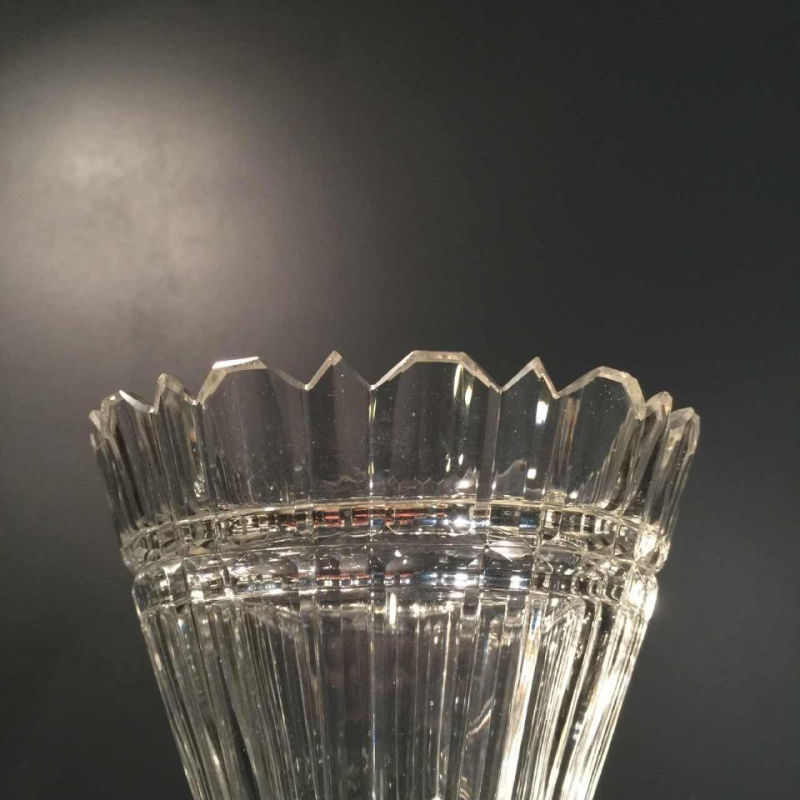 Vonèche ou Zoude, paire de drageoirs en cristal, pieds argent massif, vers 1850