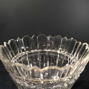 Vonèche or Zoude, pair of crystal drageoirs, silver feet, circa 1850