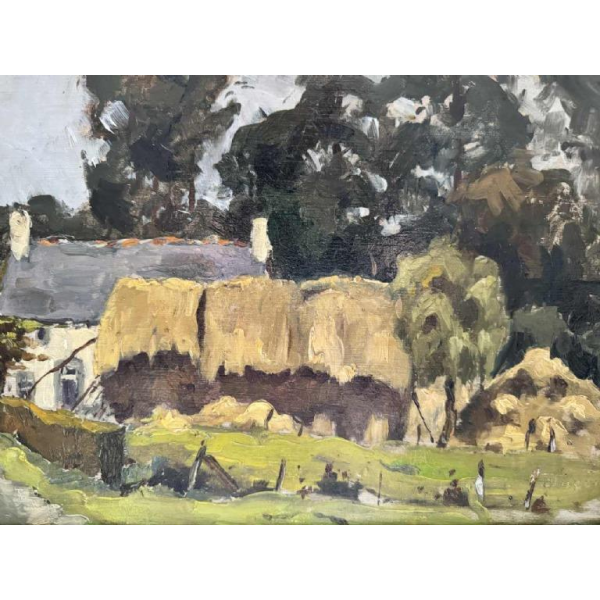 Adolphe Dupont (1898-1982): « Mosane boerderij » painting