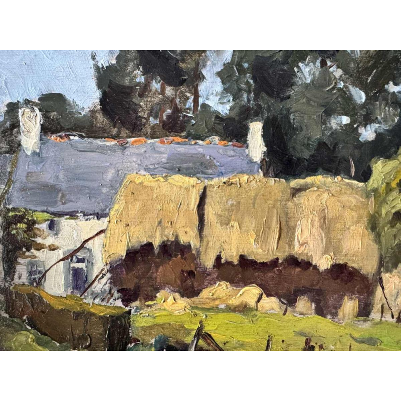 Adolphe Dupont (1898-1982): « Huis met vakwerk » schilderij