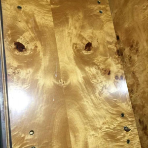 Jean-Claude Mahey 'Signature' for Roche Bobois, 3 showcases shelves bookcases, burl walnut and brass, 1970s