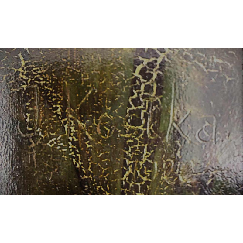 Joseph Kostka “Jeune fille à la rose“ tableau portrait, huile sur carton, début XXe s