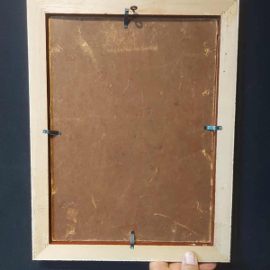 Joseph Kostka “Jeune fille à la rose“ tableau portrait, huile sur carton, début XXe s