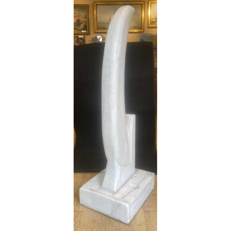 François Pochon, white marble sculpture, ca 1980