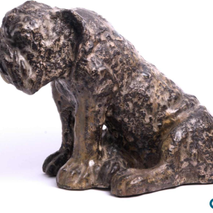 Arthur Craco “Bouledogue” dierensculptuur in geglazuurd steengoed, ca 1930