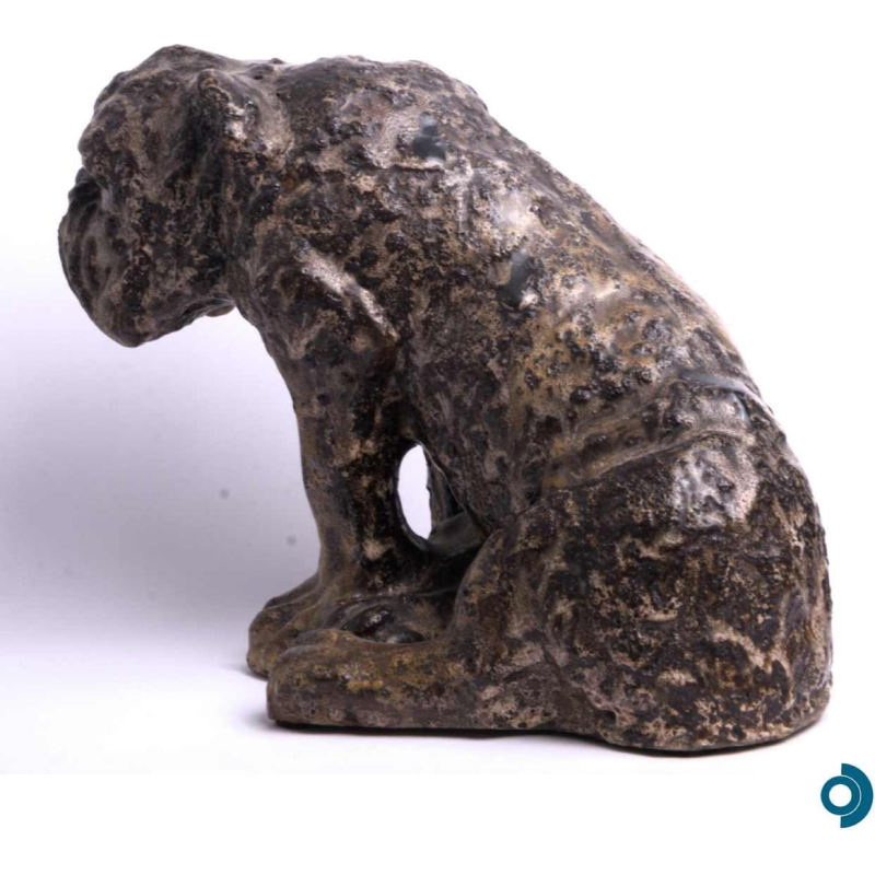 Arthur Craco “Bouledogue“ sculpture animalière en grès émaillé, ca 1930