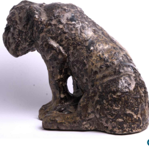 Arthur Craco “Bouledogue“ sculpture animalière en grès émaillé, ca 1930