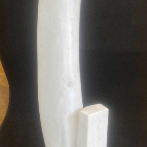 François Pochon, white marble sculpture, ca 1980