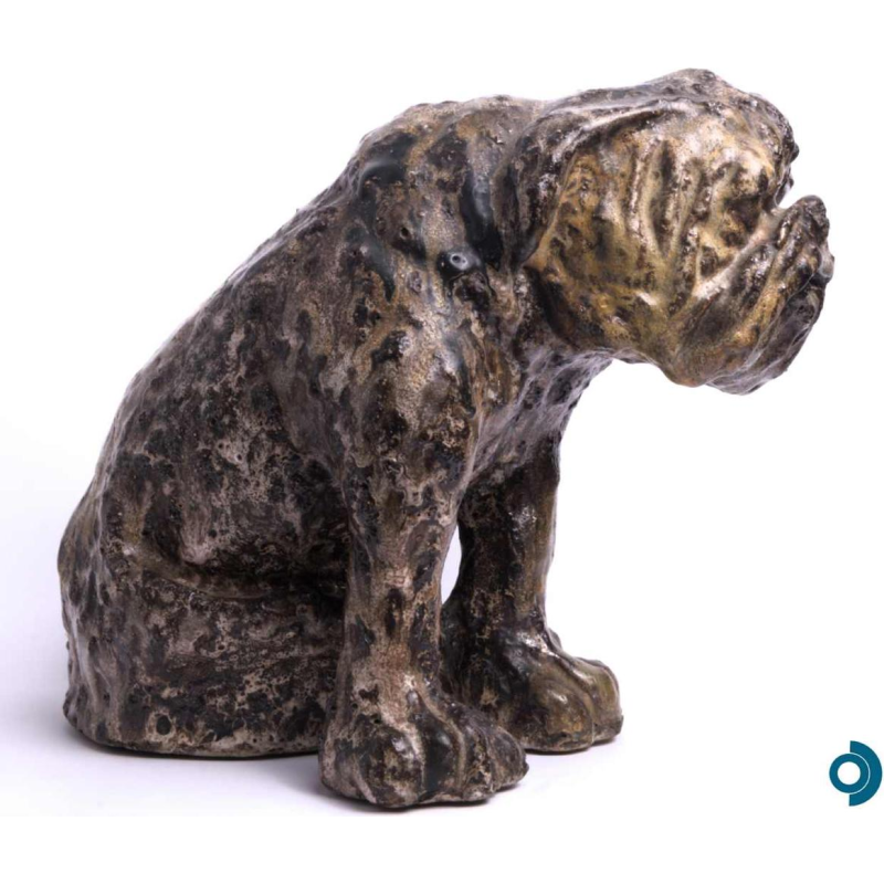 Arthur Craco “Bouledogue“ sculpture animalière en grès émaillé, ca 1930