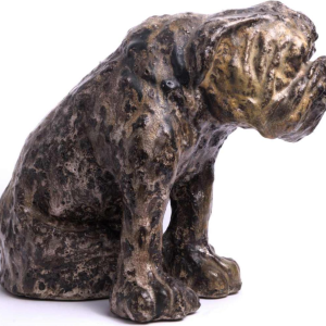 Arthur Craco “Bouledogue” dierensculptuur in geglazuurd steengoed, ca 1930