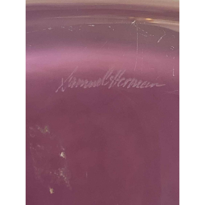 Vase En Verre Signé Samuel Herman De Rosenthal Studio Line 1960 s