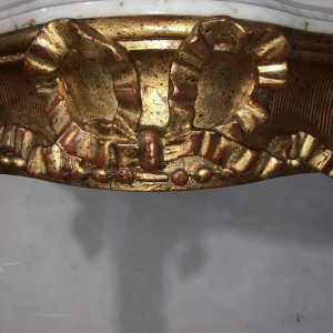 Napoleon III console in gebeeldhouwd verguld hout, Carrara marmeren tablet 1930s