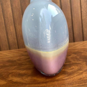 Glass Vase Signed Samuel Herman From Rosenthal Studio Line 1960s