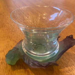 Daum, glazen beker met kristallen goblet