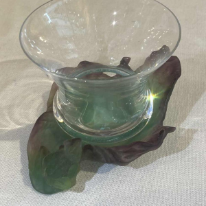 Daum, glazen beker met kristallen goblet