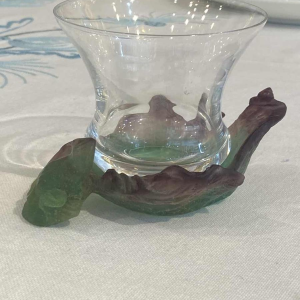 Daum, glazen beker met kristallen goblet