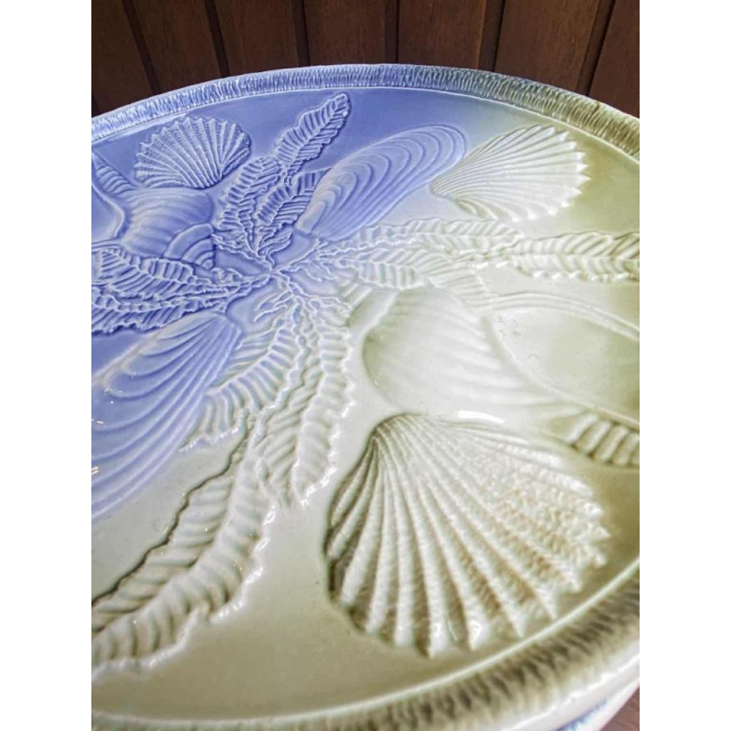 9 shellfish and seafood plates Sarreguemines 1960